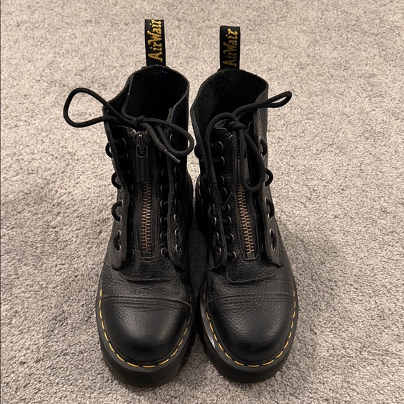 Dr. Martens Black Leather Moto Boots - Picture 1 of 6